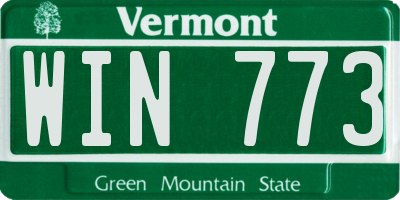 VT license plate WIN773