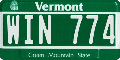 VT license plate WIN774