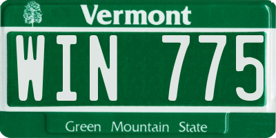 VT license plate WIN775