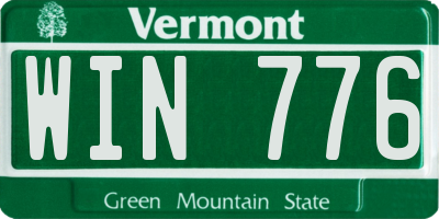 VT license plate WIN776