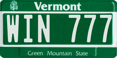 VT license plate WIN777