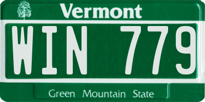VT license plate WIN779