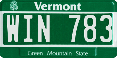VT license plate WIN783