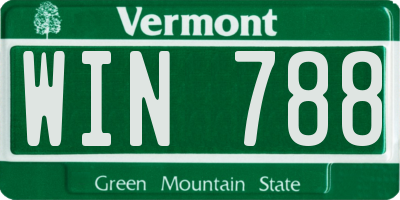 VT license plate WIN788