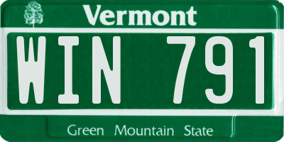 VT license plate WIN791