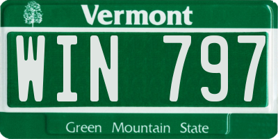 VT license plate WIN797