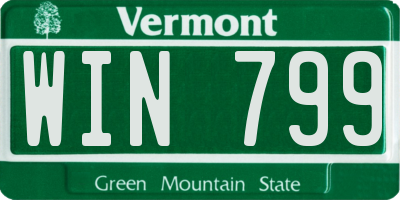 VT license plate WIN799