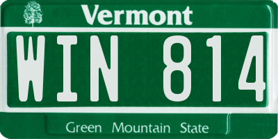 VT license plate WIN814