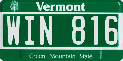 VT license plate WIN816