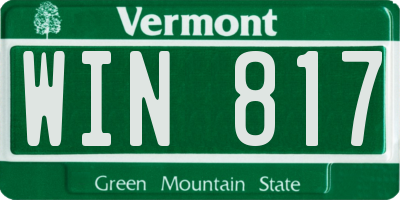 VT license plate WIN817