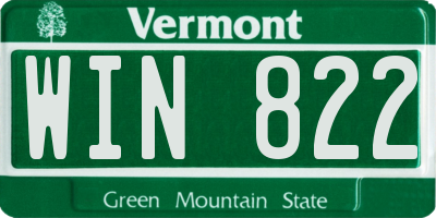 VT license plate WIN822