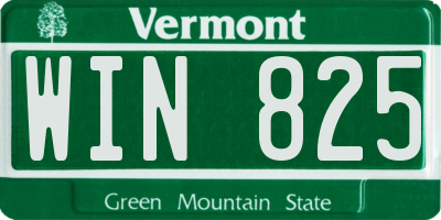 VT license plate WIN825