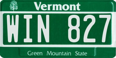 VT license plate WIN827