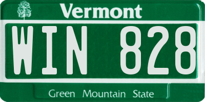 VT license plate WIN828
