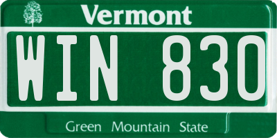 VT license plate WIN830