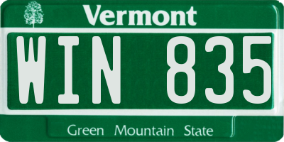 VT license plate WIN835