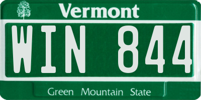 VT license plate WIN844