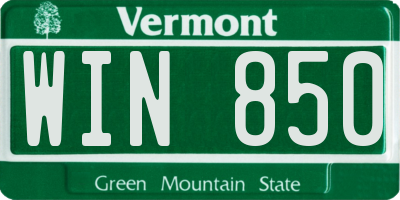 VT license plate WIN850