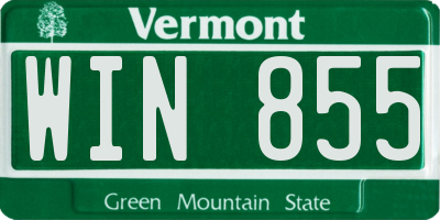 VT license plate WIN855
