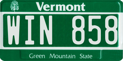 VT license plate WIN858