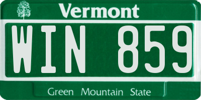 VT license plate WIN859