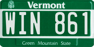 VT license plate WIN861