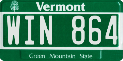 VT license plate WIN864