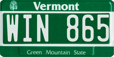VT license plate WIN865