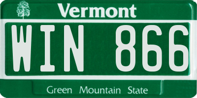VT license plate WIN866