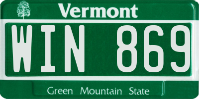 VT license plate WIN869