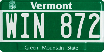 VT license plate WIN872