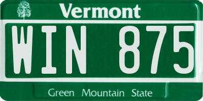 VT license plate WIN875