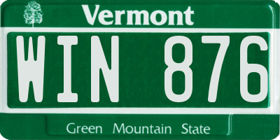 VT license plate WIN876
