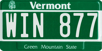 VT license plate WIN877