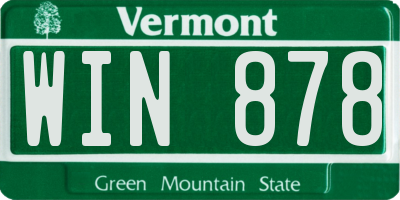 VT license plate WIN878