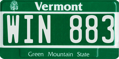 VT license plate WIN883