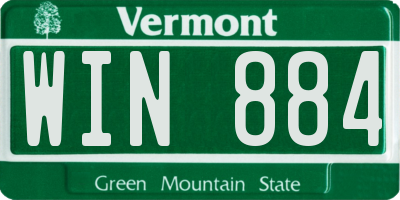 VT license plate WIN884