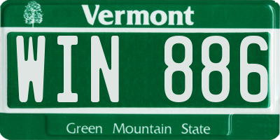 VT license plate WIN886