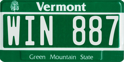 VT license plate WIN887