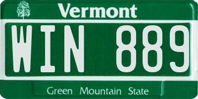 VT license plate WIN889
