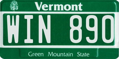 VT license plate WIN890