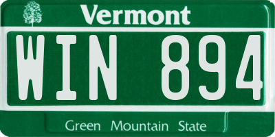 VT license plate WIN894