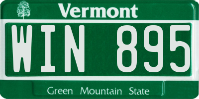 VT license plate WIN895