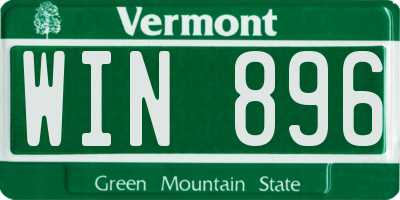 VT license plate WIN896