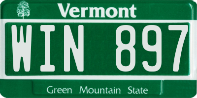 VT license plate WIN897