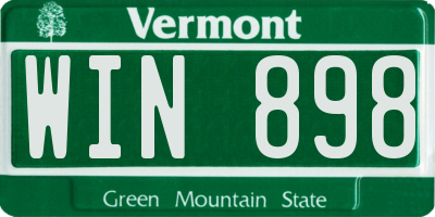 VT license plate WIN898