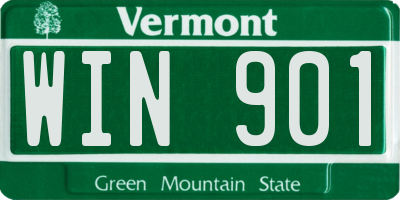 VT license plate WIN901