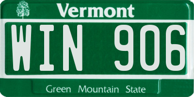 VT license plate WIN906
