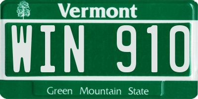 VT license plate WIN910