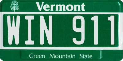 VT license plate WIN911